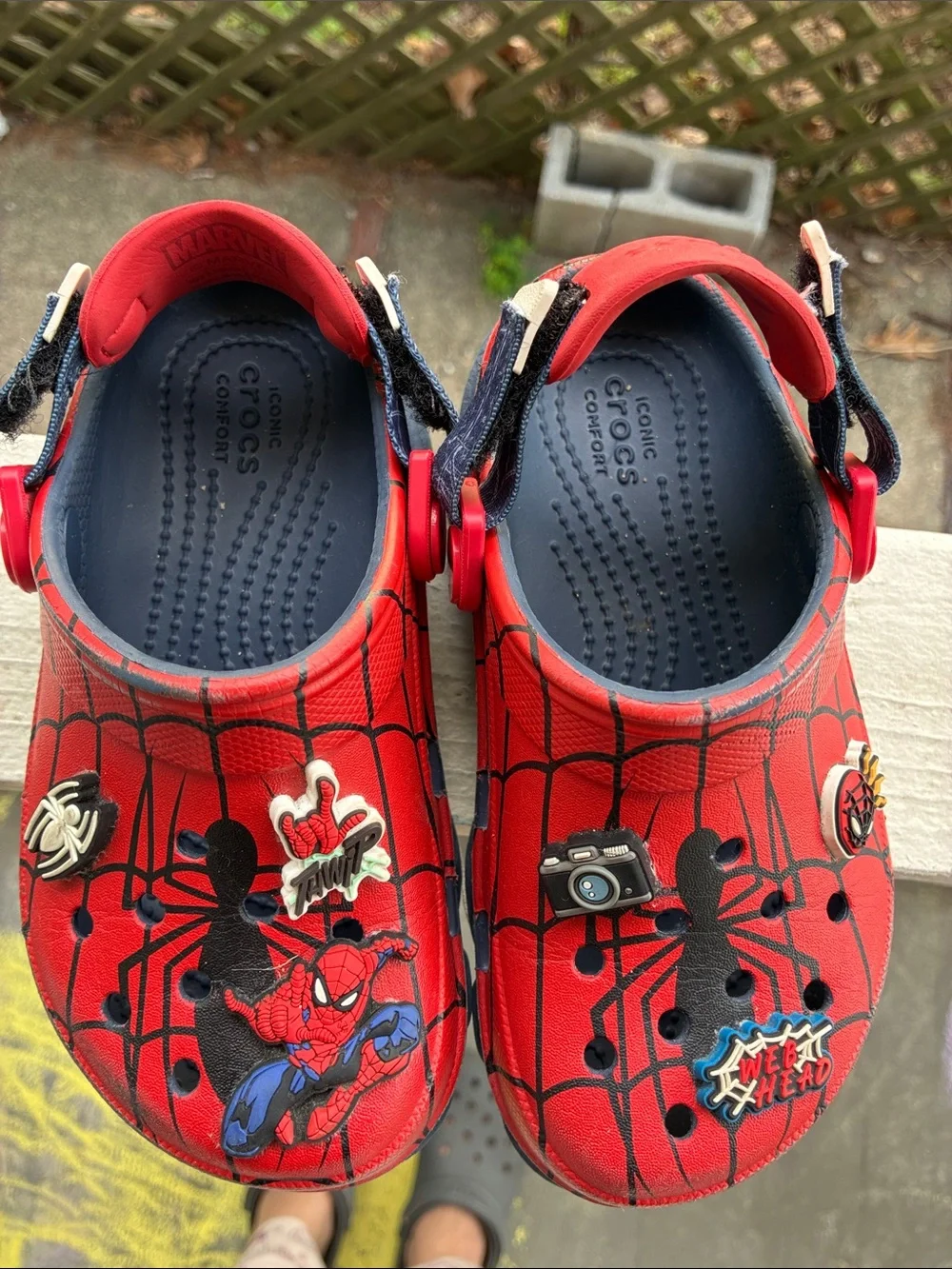 CROCS Kids Red Spider-Web with Superhero Charms